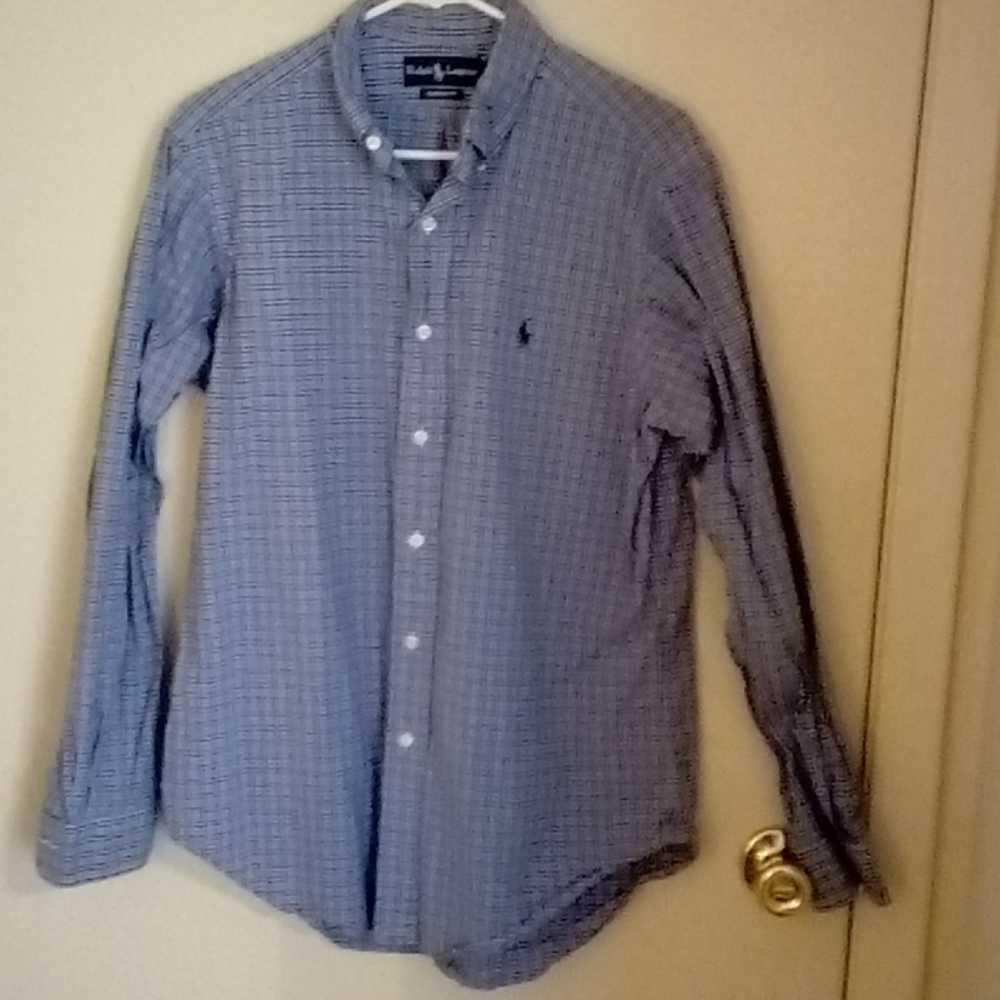 Ralph Lauren blue plaid polo shirt